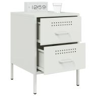 Нощни шкафчета 2 бр бял 36x39x50,5 см стомана
