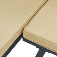 Комплект градински диван от 5 части с възглавници черен стомана