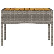 Градинска пейка 2-местна с възглавници и маса сив полиратан