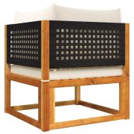 Градински комплект от 6 дивана с възглавници, дърво, акация и ратан