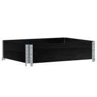 Градинска кашпа, черен, 80x60 см, борова дървесина масив