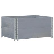 Градинска кашпа, сив, 80x60 см, борова дървесина масив