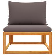 Градински диван без подлакътници с възглавници, дърво, акация и въже