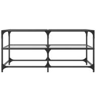 Маса за кафе с прозрачен стъклен плот 98,5x50x45 см стомана