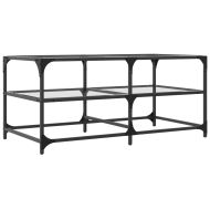 Маса за кафе с прозрачен стъклен плот 98,5x50x45 см стомана