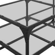 Маса за кафе с прозрачен стъклен плот 98,5x50x45 см стомана