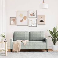 2-местен диван, светлосив, 140 см, кадифе