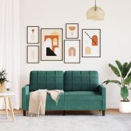2-местен диван, тъмнозелен, 140 см, кадифе