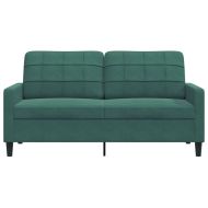 2-местен диван, тъмнозелен, 140 см, кадифе