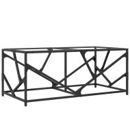 Маса за кафе с прозрачен стъклен плот 98,5x50x41 см стомана