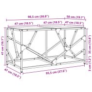 Маса за кафе с прозрачен стъклен плот 98,5x50x41 см стомана