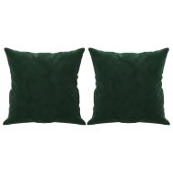 Декоративни възглавници, 2 бр, тъмнозелени, 40x40 см, кадифе