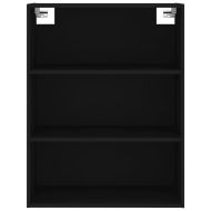 Висок шкаф, черен, 69,5x34x180 см, инженерно дърво