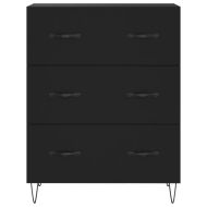 Висок шкаф, черен, 69,5x34x180 см, инженерно дърво