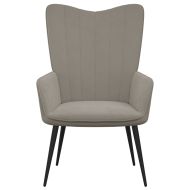 Релаксиращ стол с табуретка, светлосив, кадифе