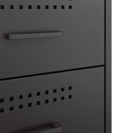 Нощно шкафче, черно, 36x39x50,5 см, стомана