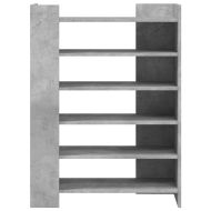 Шкаф за обувки, бетонно сив, 74,5x37,5x100 см, инженерно дърво