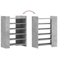 Шкаф за обувки, бетонно сив, 74,5x37,5x100 см, инженерно дърво