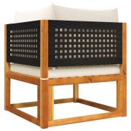 Градински комплект от 6 дивана с възглавници, дърво, акация и ратан