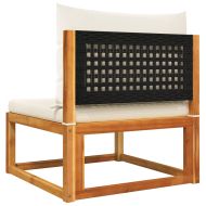 Градински комплект от 3 дивана с възглавници, дърво, акация и ратан