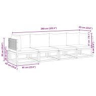 Комплект градински дивани от 4 части с възглавници, дърво, акация и ратан