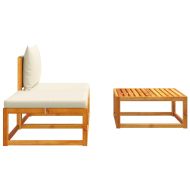 Градински комплект от 3 дивана с възглавници, дърво, акация и въже