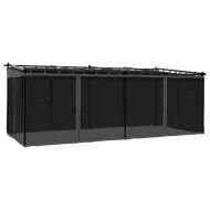 Беседка с мрежести стени, антрацит, 6x3 м, стомана
