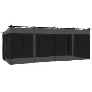 Беседка с мрежести стени, антрацит, 6x3 м, стомана