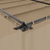 Беседка с пердета, таупе, 6x3 м, стомана