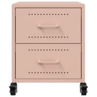 Нощно шкафче, розово, 36x39x43,5 см, стомана