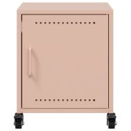 Нощно шкафче, розово, 36x38,5x43,5 см, стомана