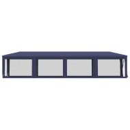 Парти палатка с 10 мрежести странични стени, синя, 3x12 м, HDPE