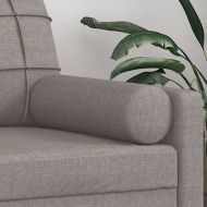 Декоративни възглавници, 2 бр, таупе, Ø15x50 см, плат