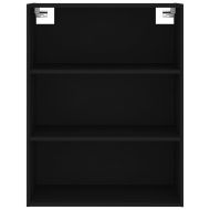 Висок шкаф, черен, 69,5x34x180 см, инженерно дърво