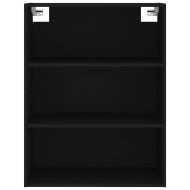 Висок шкаф, черен, 69,5x34x180 см, инженерно дърво