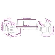 Комплект дивани от 4 части с възглавници кремав изкуствена кожа
