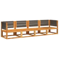 Градински комплект от 4 дивана с възглавници, дърво, акация и въже