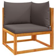 Градински комплект от 5 дивана с възглавници, дърво, акация и въже