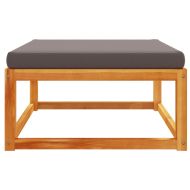 Градинска табуретка с възглавница, 65x65x29 см, акация масив