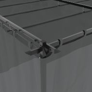 Беседка с пердета, антрацит, 6x3 м, стомана