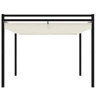 Градински навес с прибиращ се покрив, кремав, 3x3 м, алуминий