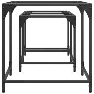 Стифиращи кафе маси, 2 бр, с прозрачен стъклен плот, стомана