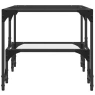 Маса за кафе с прозрачен стъклен плот 98,5x50x45 см стомана