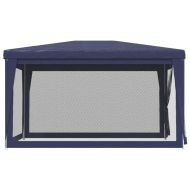 Парти палатка с 4 мрежести странични стени, синя, 3x4 м, HDPE