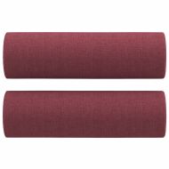 2-местен диван декоративни възглавници виненочервен 120 см плат