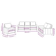 Комплект дивани от 3 части с възглавници, кремав, плат