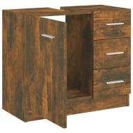 Шкаф за мивка, опушен дъб, 63x30x54 см, инженерно дърво