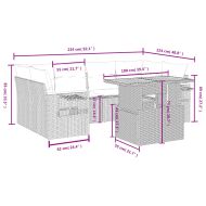Градински диван с възглавници, 7 части, бежов полиратан