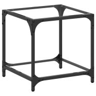 Маса за кафе с прозрачен стъклен плот 40x40x40 см стомана