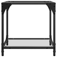 Маса за кафе с прозрачен стъклен плот 40x40x40 см стомана